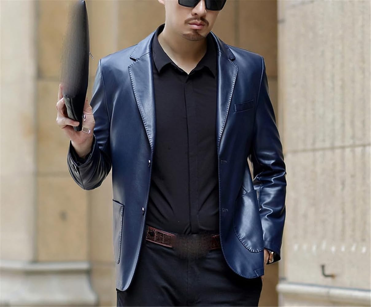 Spring Autumn Leather Clothes Men's Suit Jacket Young And